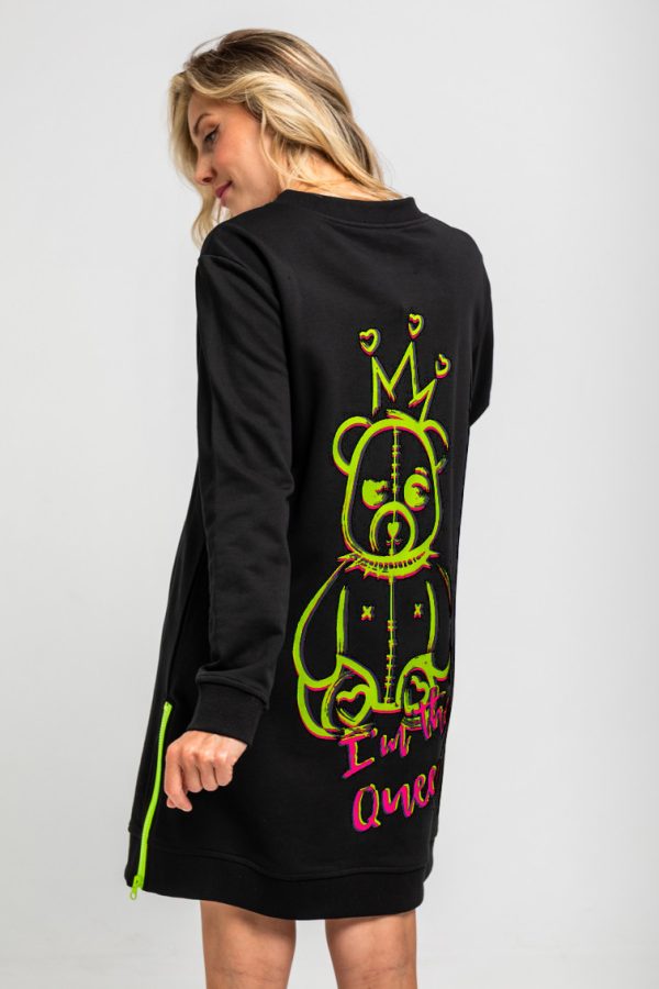 Vestido sudadera cremalleras de grafitti urbano - I'm the Queen - Imagen 2