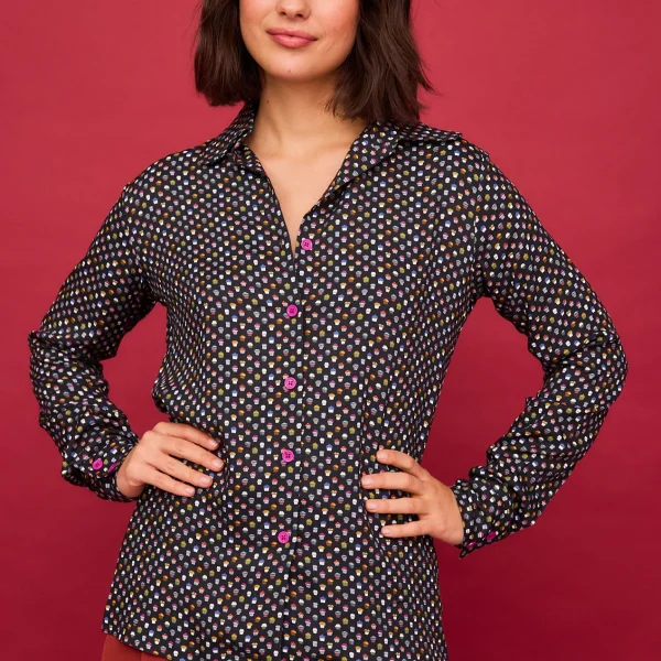 Camisa Castaña Negra