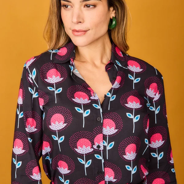 Camisa Jungla Flor Rosa