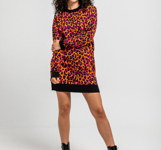 vestido-punto-tejido-de-estampado-animal-naranja-i-m-felina